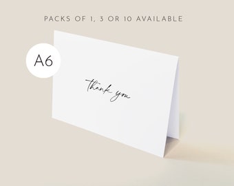 A6 Thank You Cards // Simple Elegant Minimalist Design / Gift Note