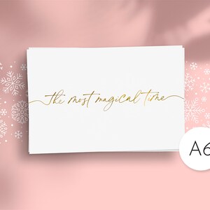 The Most Magical Time - Christmas Cards / Gold Red Black Pink / A6 / Simple Elegant Clean Design / Xmas Gift Note / Merry Christmas