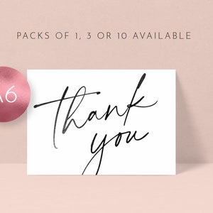 Thank You Cards // Black or Gold Foiled / Elegant • Simplistic • Script / Wedding Stationery / Gift Note / Appreciation