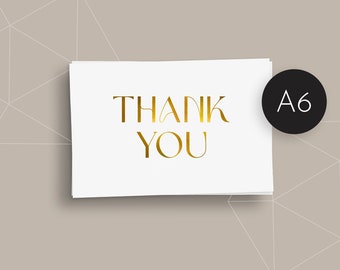 Thank You Cards // Black or Gold Foiled / Elegant • Simplistic • Script / Wedding Stationery / Gift Note / Appreciation
