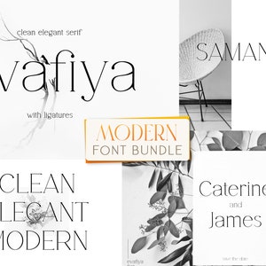 Modern Font Bundle V2 Clean font, Logo font, Elegant font, Procreate font, Canva font, Boho font, Wedding font, Calligraphy, Minimal Font imagem 4