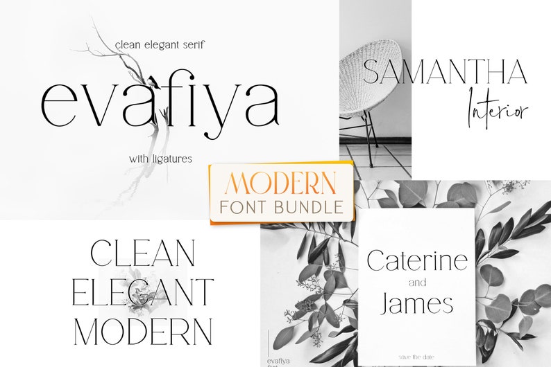 Modern Font Bundle V2 Clean font, Logo font, Elegant font, Procreate font, Canva font, Boho font, Wedding font, Calligraphy, Minimal Font image 4