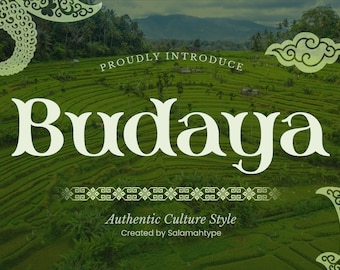 Budaya classic display font, unique font for cricut, procreate font, canva font, culture traditional font, vintage font, decorative font