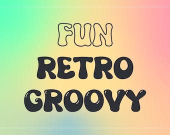 Groovy font, Fancy font, retro fonts, cricut fonts, fat fonts, craft fonts, procreate fonts, 70s fonts, 80s font, Outline Fonts, Canva fonts