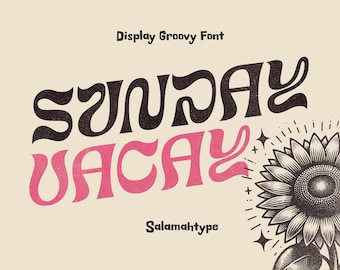Groovy Modern Wavy Font: Bold and Unique for Summer Vintage Logo Design