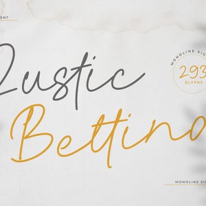 Rustic Bettina Script Font: Elegant Monoline Font Download