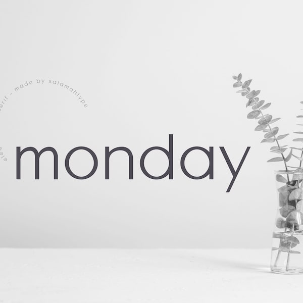 Monday - Clean Sans Serif Font, Procreate Fonts, Cricut Font, Wedding Fonts, Stylish Fonts, Canva font, Minimalist font, Logo Fonts, Modern