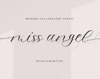 Miss Angel Schrift - Moderne Kalligraphie Schrift, Digitale Schriftart, Schriftart Download, Handgeschriebene Schriftart, Feminine Schriftart, Cricut, Script Font, Wedding Font