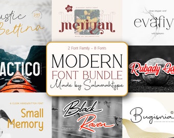 Modern Font Bundle V1 - Canva Fonts, Crafters Fonts, Farmhouse Fonts, Cricut Fonts, Procreate Fonts, Elegant Font, Logo Font, Boho Fonts