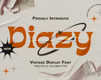 Diazy - Classic Vintage Font, Logo Font, Bold font, Canva Font, Procreate Font, Movie Font, Business Font, Retro Font, Elegant Font