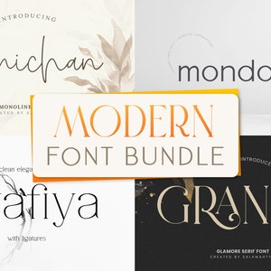 Modern Font Bundle V2 Clean font, Logo font, Elegant font, Procreate font, Canva font, Boho font, Wedding font, Calligraphy, Minimal Font image 1