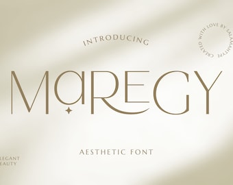 Maregy - Clean Font, Luxe Font, Modern Logo Font, Procreate Fonts, Cricut Font, Wedding Fonts, Stijlvolle Fonts, Canva font, Minimalistisch font