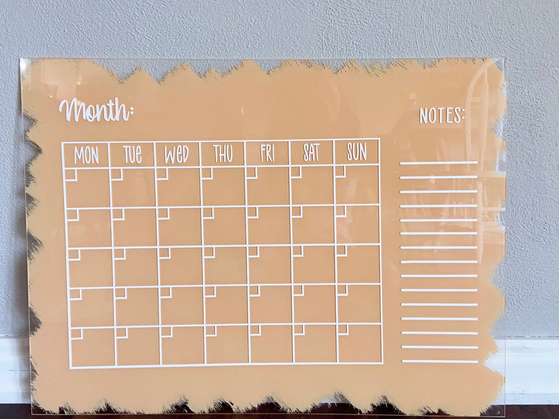 Plexiglass Calendar with notes Etsy