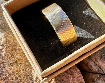 Anillo grabado Mokume Gane talla 9
