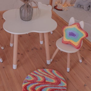 Cute Rainbow Star Tufted Pillow 画像 4