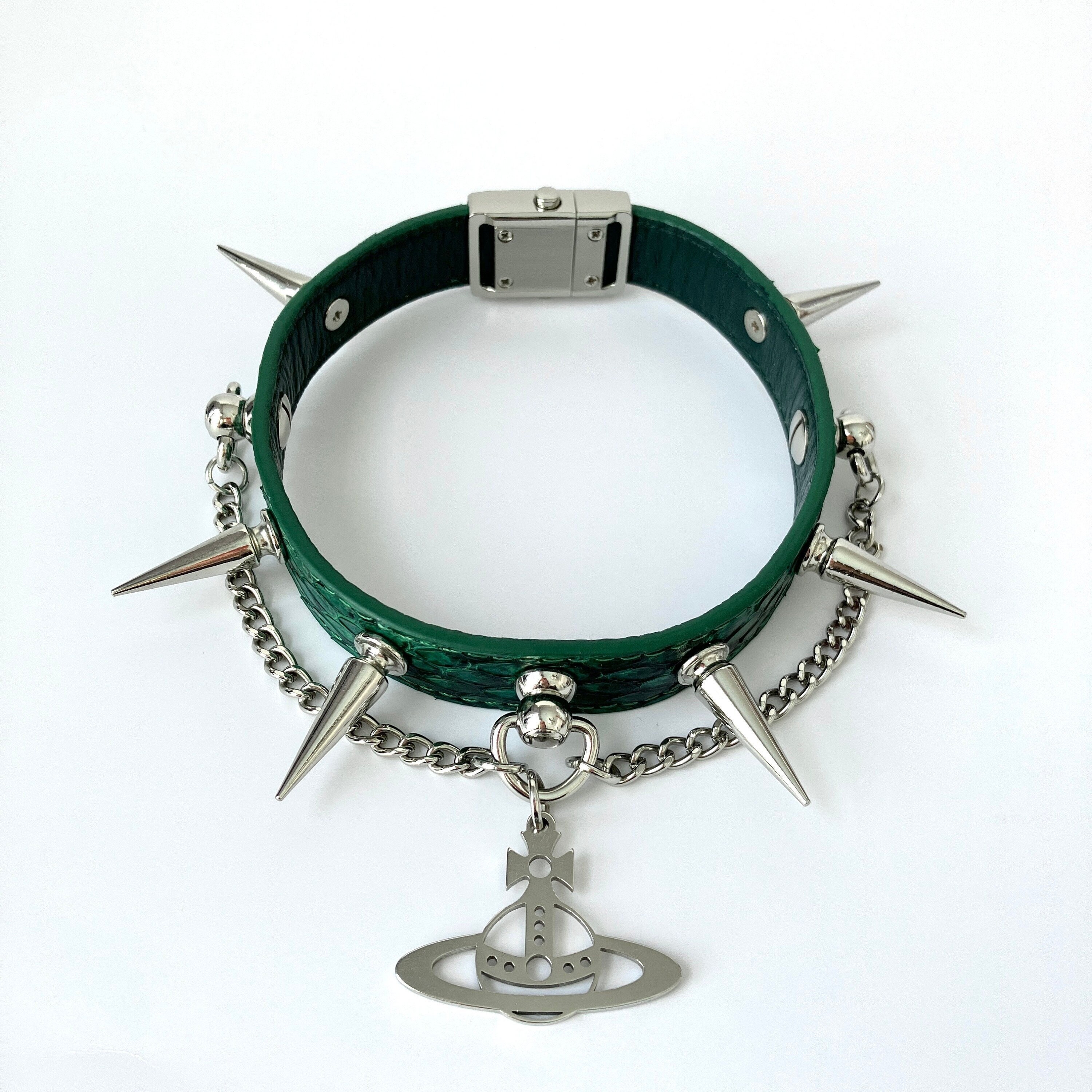 Vivienne Westwood Spiked Snake Skin Leather Choker - Etsy Australia