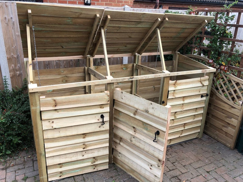 Wooden Wheelie Bin Storage Etsy