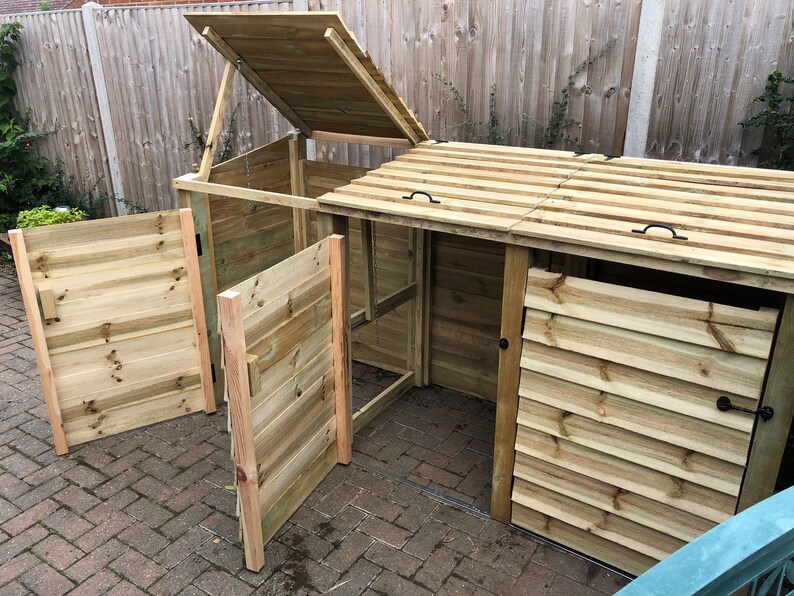 Wooden Wheelie Bin Storage Etsy
