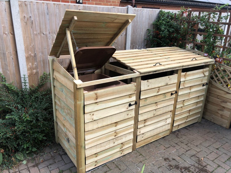 Wooden Wheelie Bin Storage Etsy