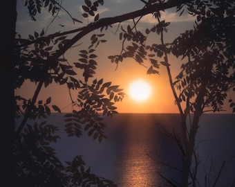 Póster del mirador del amanecer en el lago Ontario: Impresión fotográfica de naturaleza