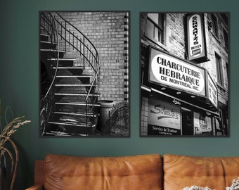 Mont Royal Black & White Wall Art Print - Montreal Winding Staircase Photo Print - Montreal Poster - Industrial Aesthetic - Housewarming