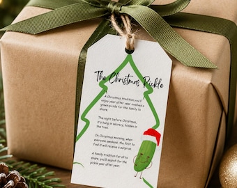 The Christmas Pickle Story - Geschenkanhänger zum Einfügen mit Verzierung (Ornament nicht enthalten)