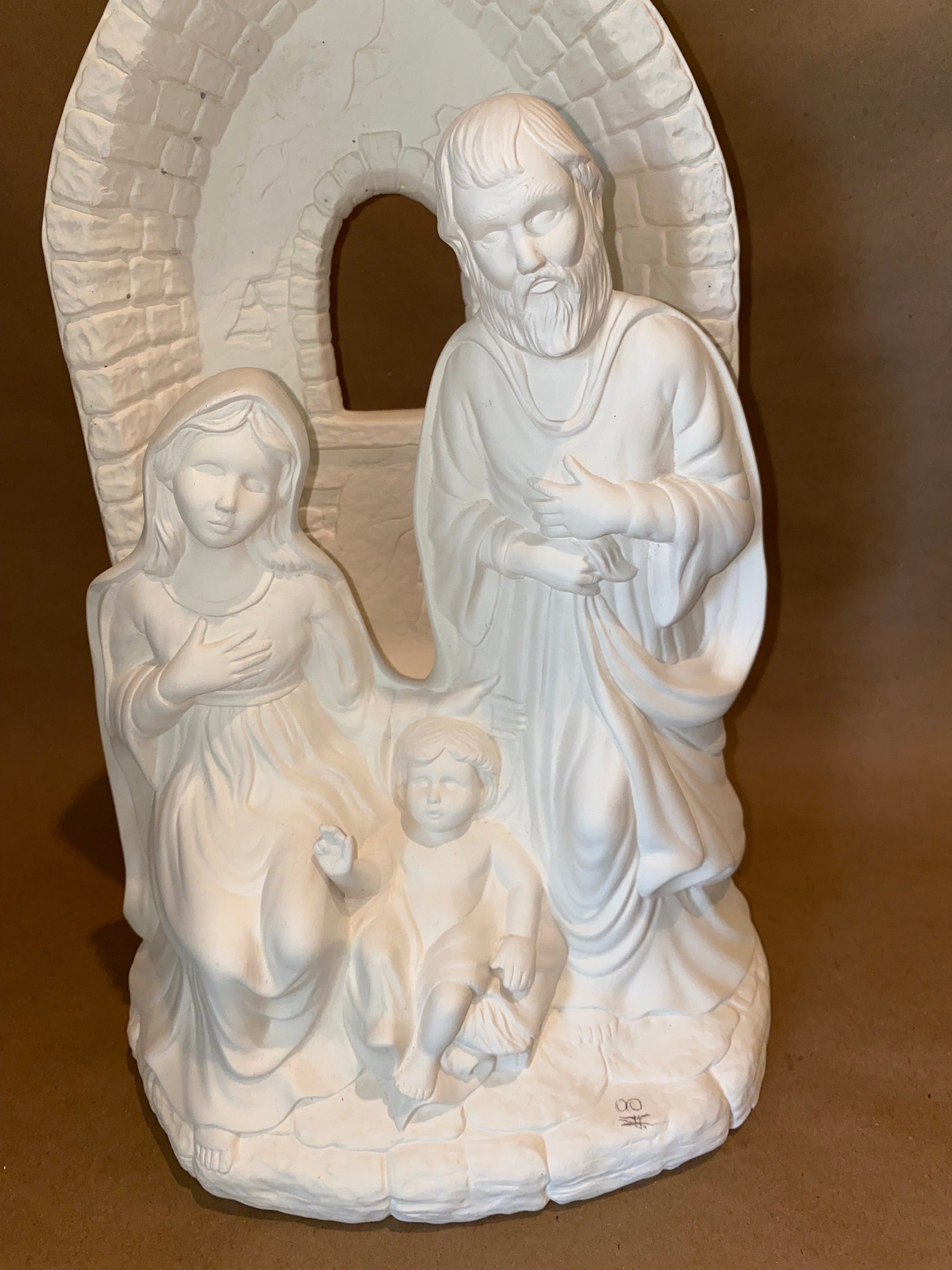 Creche Holy Family: Ceramic Bisque Ready to Paint - Etsy UK