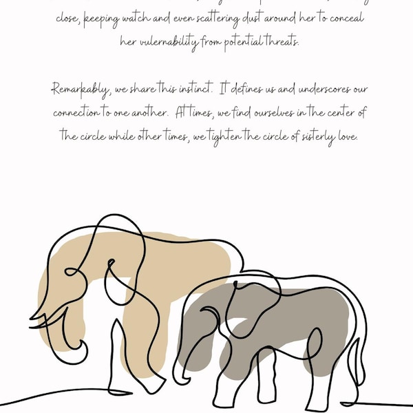 Elephant Sisterhood Printable Etsy