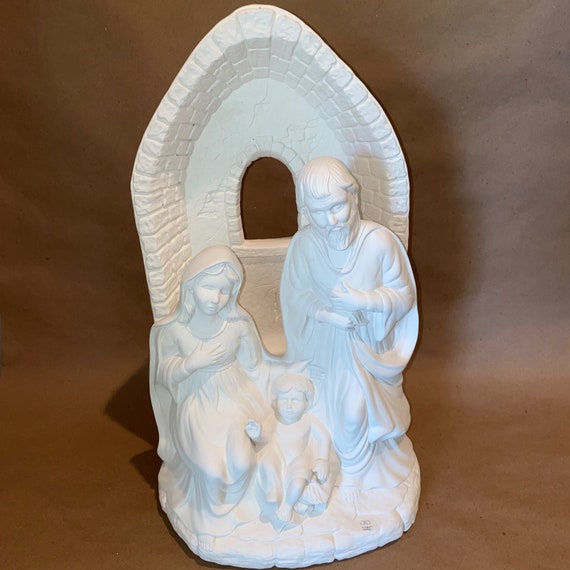 Creche Holy Family: Ceramic Bisque Ready to Paint - Etsy