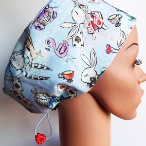 Scrub cap with regulator, surgical caps, scrub hats for women High quality Premium cotton nurse hat, Magical tea party