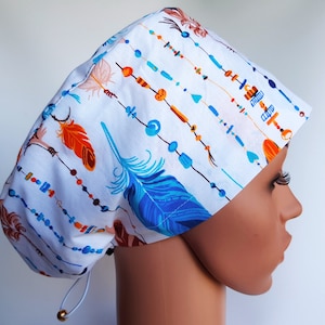 Scrub cap with regulator, surgical caps, scrub hats for women High quality Premium cotton nurse hat, Feathers