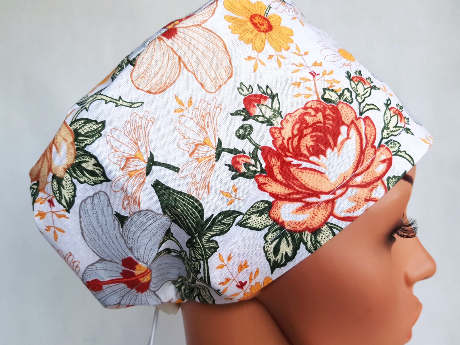 Scrub Cap With Regulator, Surgical Caps, Scrub Hats for Women High Quality Printed Cotton Nurse