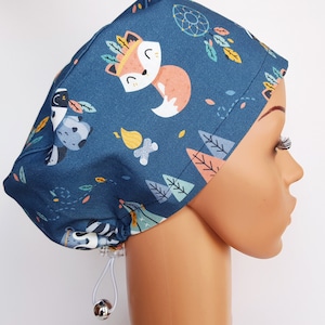 Scrub cap with regulator, surgical caps, scrub hats for women High quality Premium cotton nurse hat, Boho animals