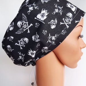 Scrub cap with regulator, surgical caps, scrub hats for women High quality Premium cotton nurse hat, Pirates