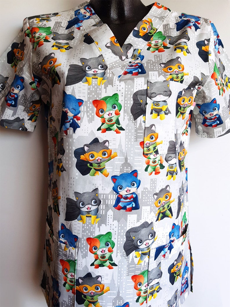 Medical Scrubs Top for Healthcare Workers Vneck Scrub Top Etsy Australia