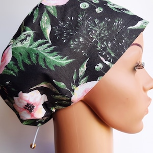 Scrub cap with regulator, surgical caps, scrub hats for women High quality Premium cotton nurse hat,  Floral