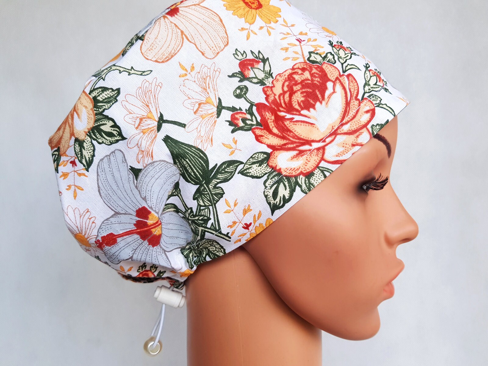 Scrub Cap With Regulator, Surgical Caps, Scrub Hats for Women High Quality Printed Cotton Nurse