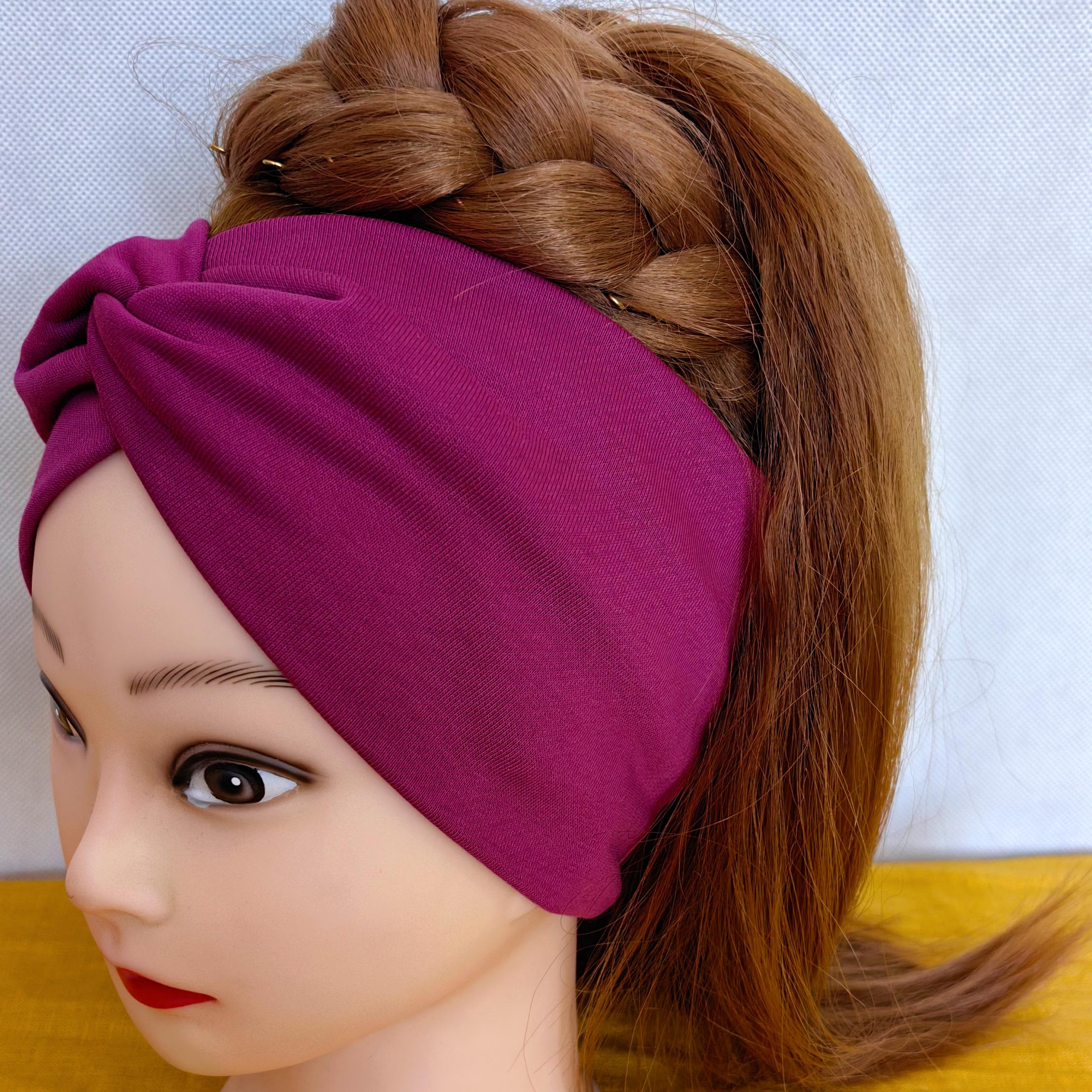 Cotton Headband, Boho Wide Headband, Hippie Turban, Yoga Hairband, Bandana Headband for Women, Stretchy Scrunchy Headbands, Hair Accessories