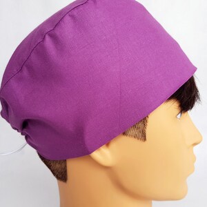 blueScrub cap with regulator, men&#39;s surgical caps, scrub hats for men, Cotton nurse hat, Short Hair Scrub Hat, plain one color scrub, Purple