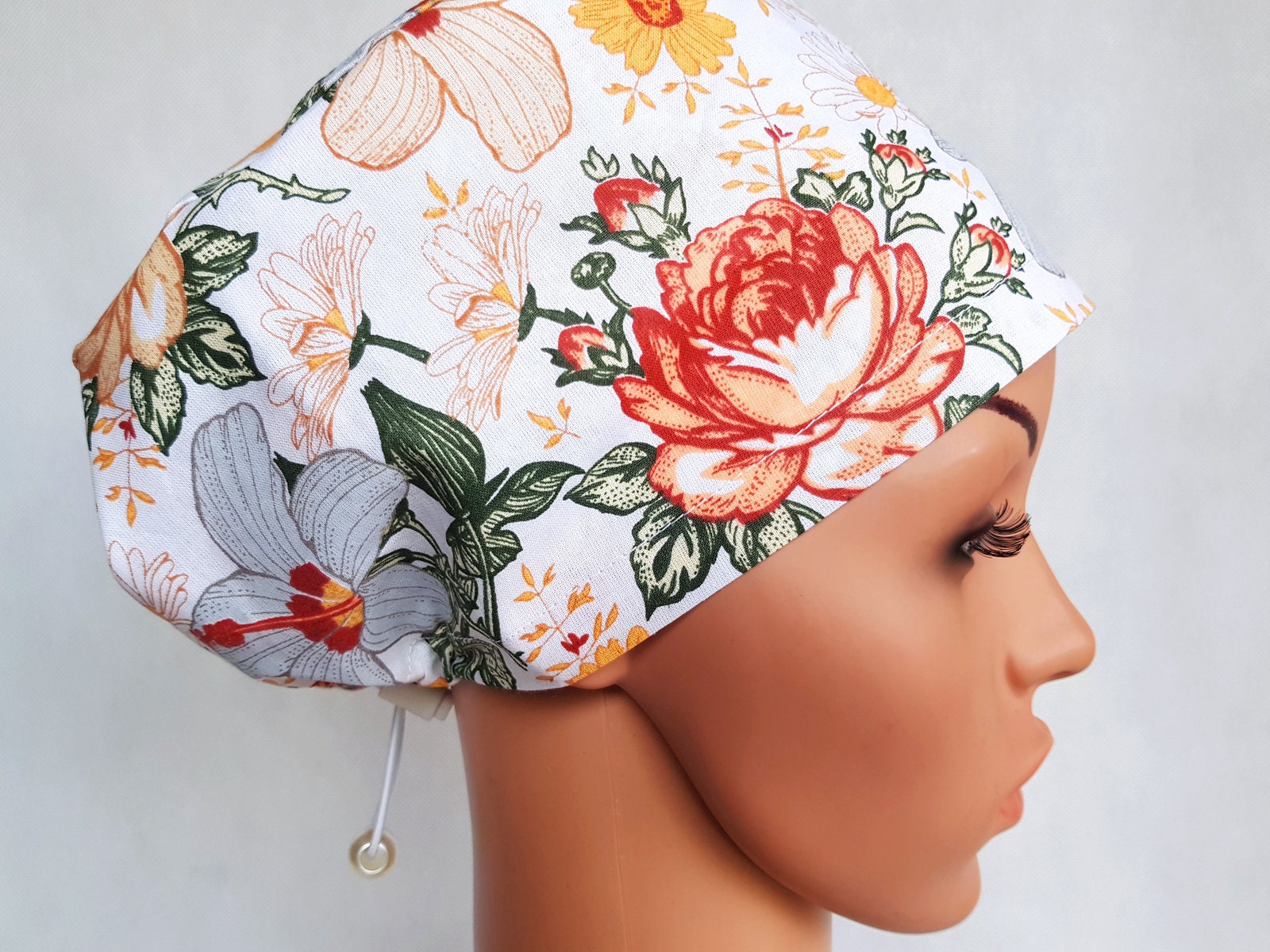 Scrub Cap With Regulator, Surgical Caps, Scrub Hats for Women High Quality Printed Cotton Nurse