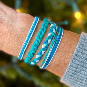 Wax String Bracelet Stackable Set, Gift for Women for Men, Braided Friendship Bracelet, Beach Surfer Bracelet, Adjustable, Birthday Gift