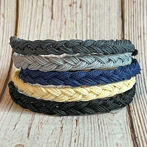 Wax Coated String Bracelet Stackable, Gift for Women for Men, Braided Woven Friendship Bracelet, Beach Surfer Bracelet, Adjustable, Birthday