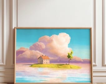 Chihiros Reise ins Zauberland Poster | Ghibli inspirierter Anime Wandkunst Druck
