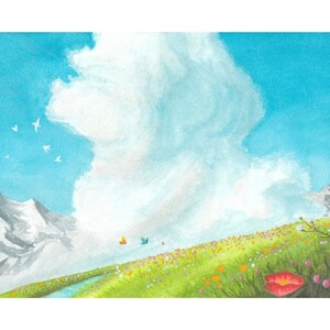 Howls' Moving Castle Flower Field Studio Ghibli Landscape Room Decor ...