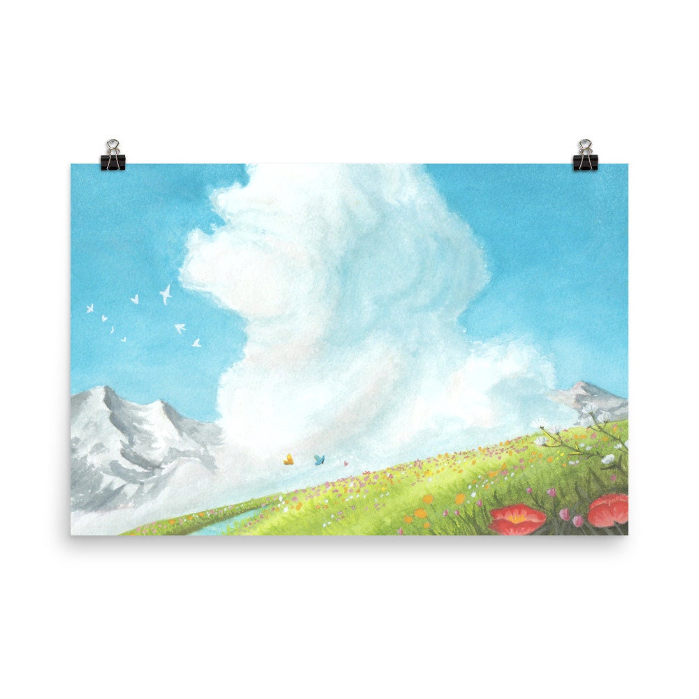 DIGITAL Howl's Moving Castle Flower Field Studio Ghibli Landscape Room ...