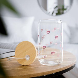 coquette cute heart sipper glass tumbler bridal shower baby