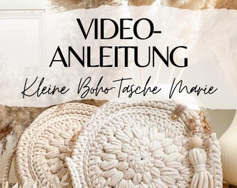 Instrucciones a crochet bolso boho pequeño "Marie" video instrucciones para tejer a crochet Alemán/ALEMAN diseñado por patrón DIY monohandmade