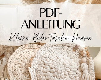 Patrón de ganchillo para un bolso pequeño "Marie" de estilo bohemio - teje tu propio bolso - Patrón en PDF - descarga inmediata - Alemán - Diseño de Monohandmade
