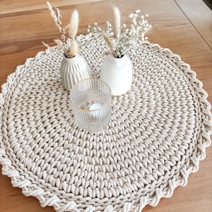 Mantel redondo de ganchillo, manteles individuales de ganchillo, posavasos, caminos de mesa, alfombras, idea de regalo para madres, regalo del Día de la Madre imagen 3