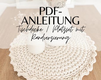 Instrucciones de crochet mantel/mantel individual PDF tutorial patrón de crochet descarga instantánea Alemán ALEMÁN de Monohandmade